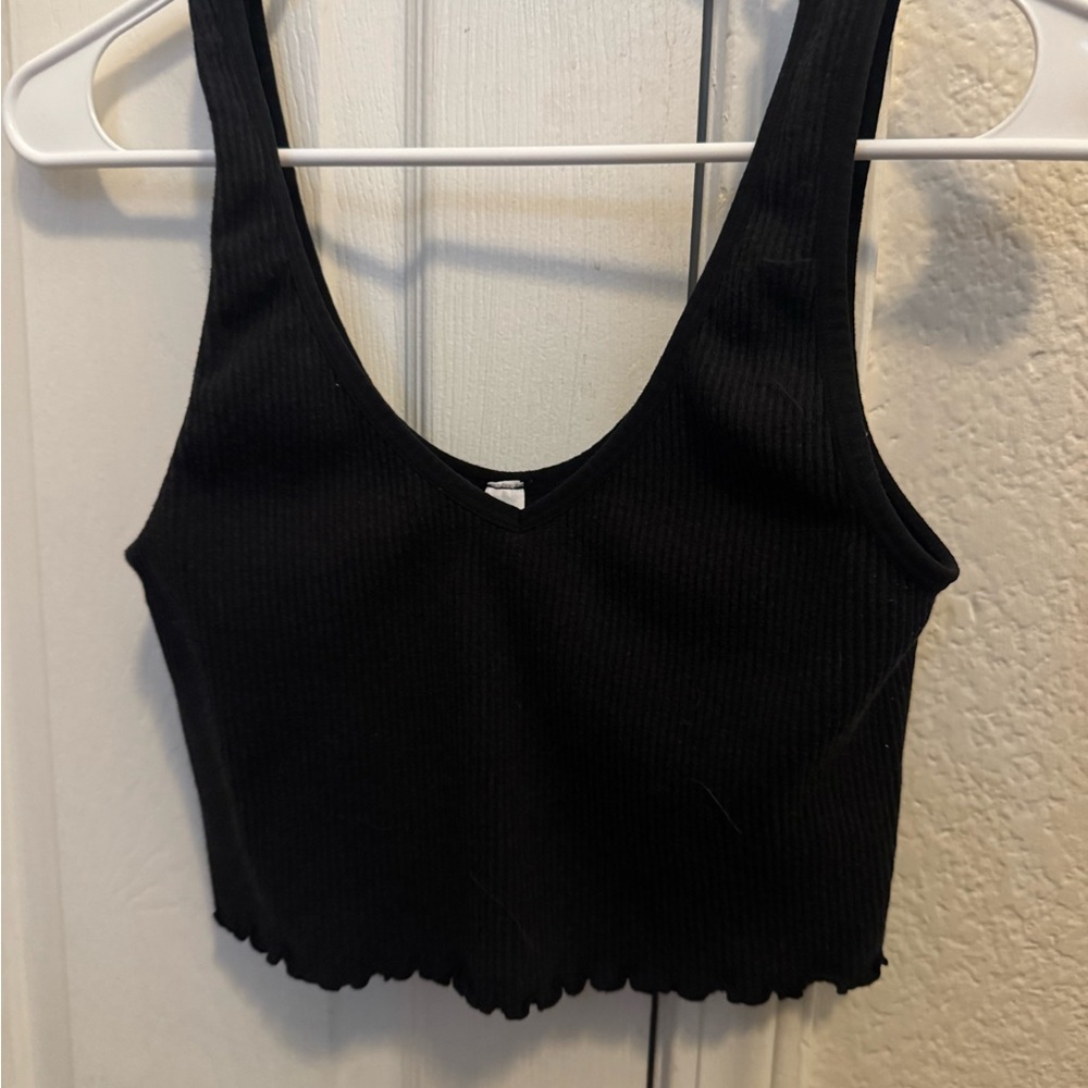Colsie Black Ribbed Tank Top